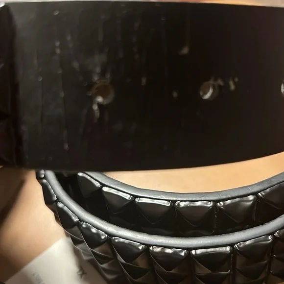 Black studded faux leather Belt - Picture 4 of 6